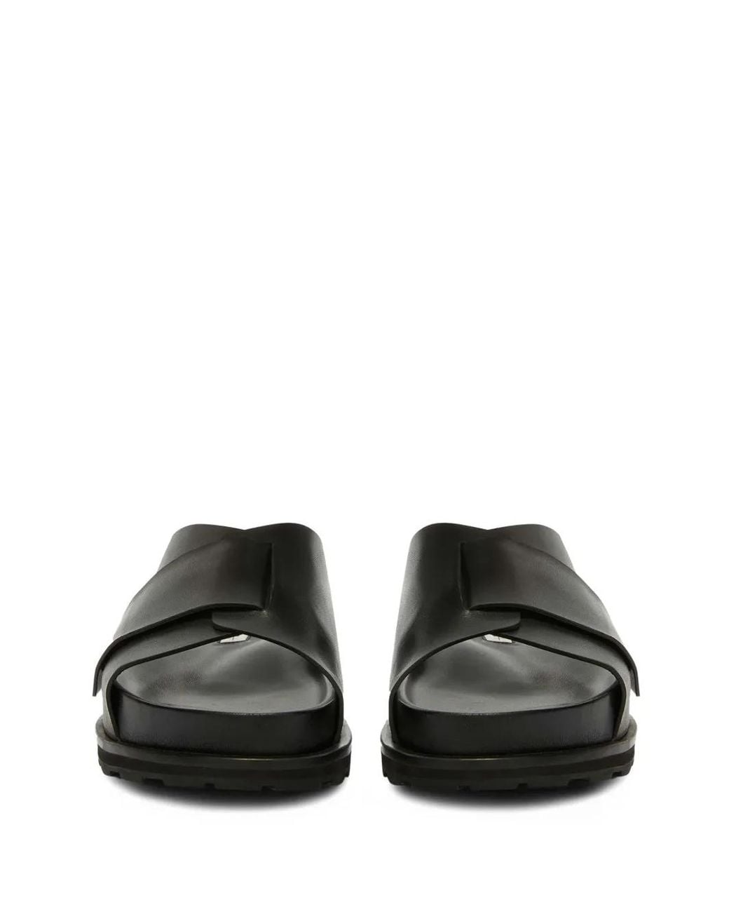 Jil Sander Black Slip-On Leather Slides for men