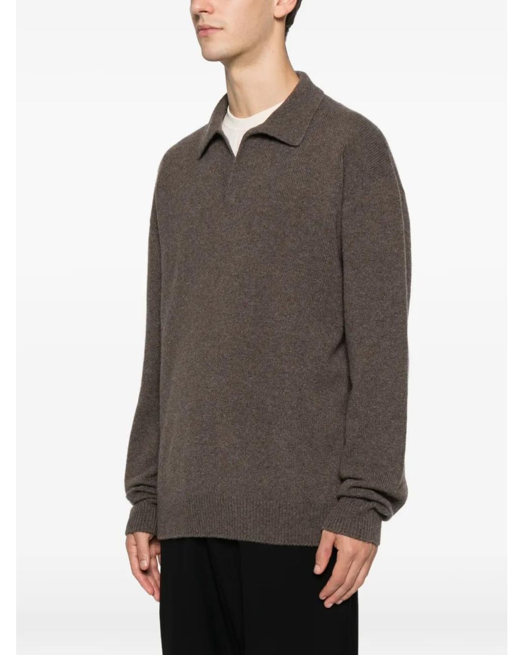 The Row Brown Leach Collared Sweater for men