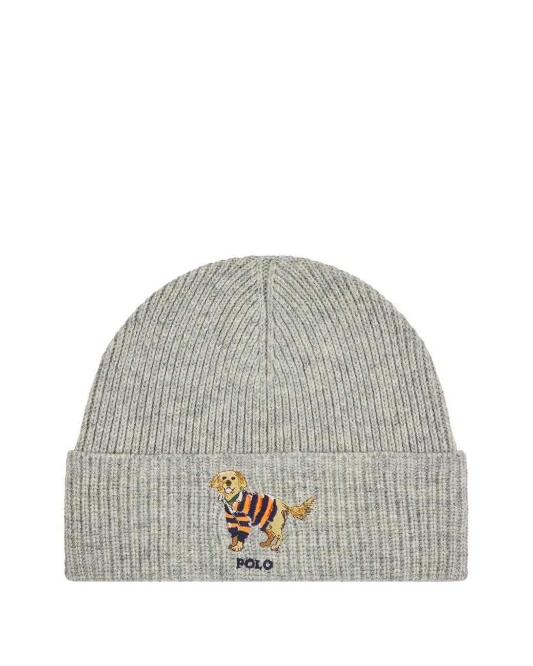 Polo Ralph Lauren Gray Golden Retriever Beanie for men