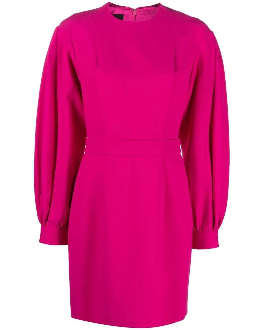Giovanni bedin Pink Balloon-Sleeved Fitted Dress