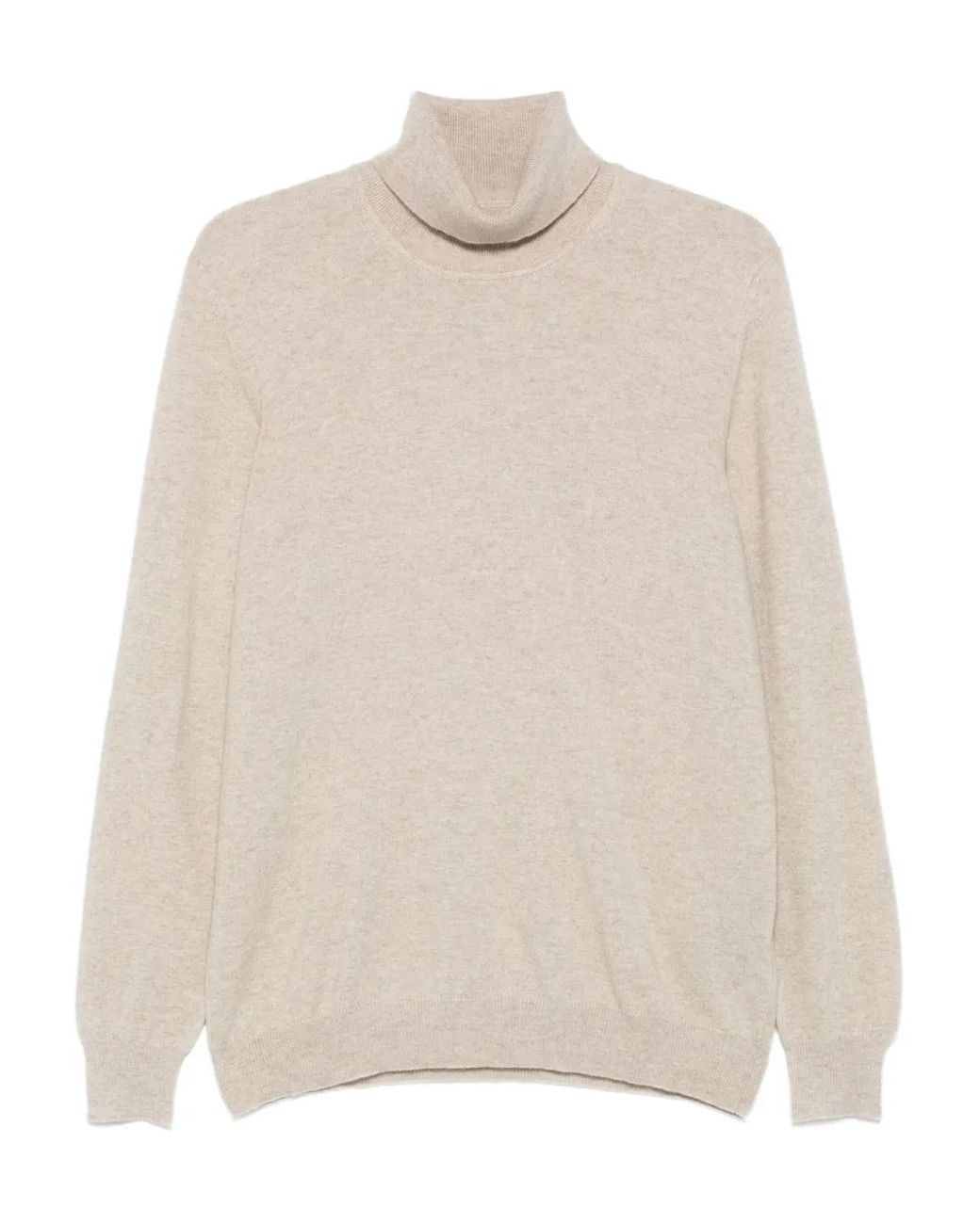 Fedeli Natural Cashmere Roll-Neck Top for men