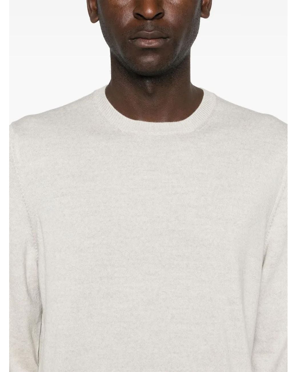 Fay White Wool Sweater for men