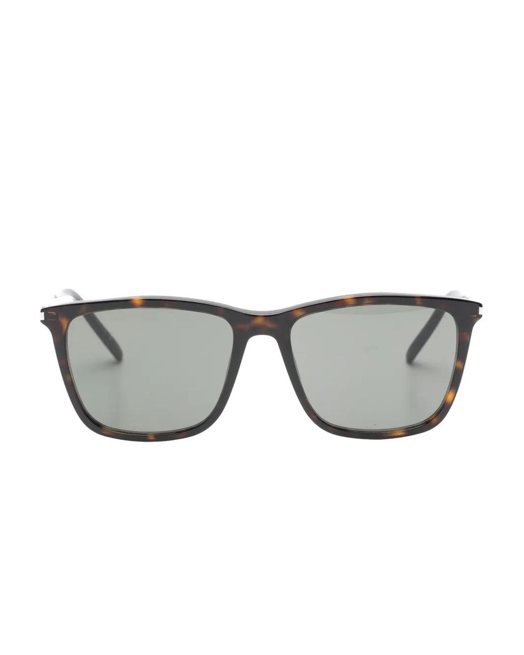 Saint Laurent Gray Tortoiseshell-Pattern Sunglasses