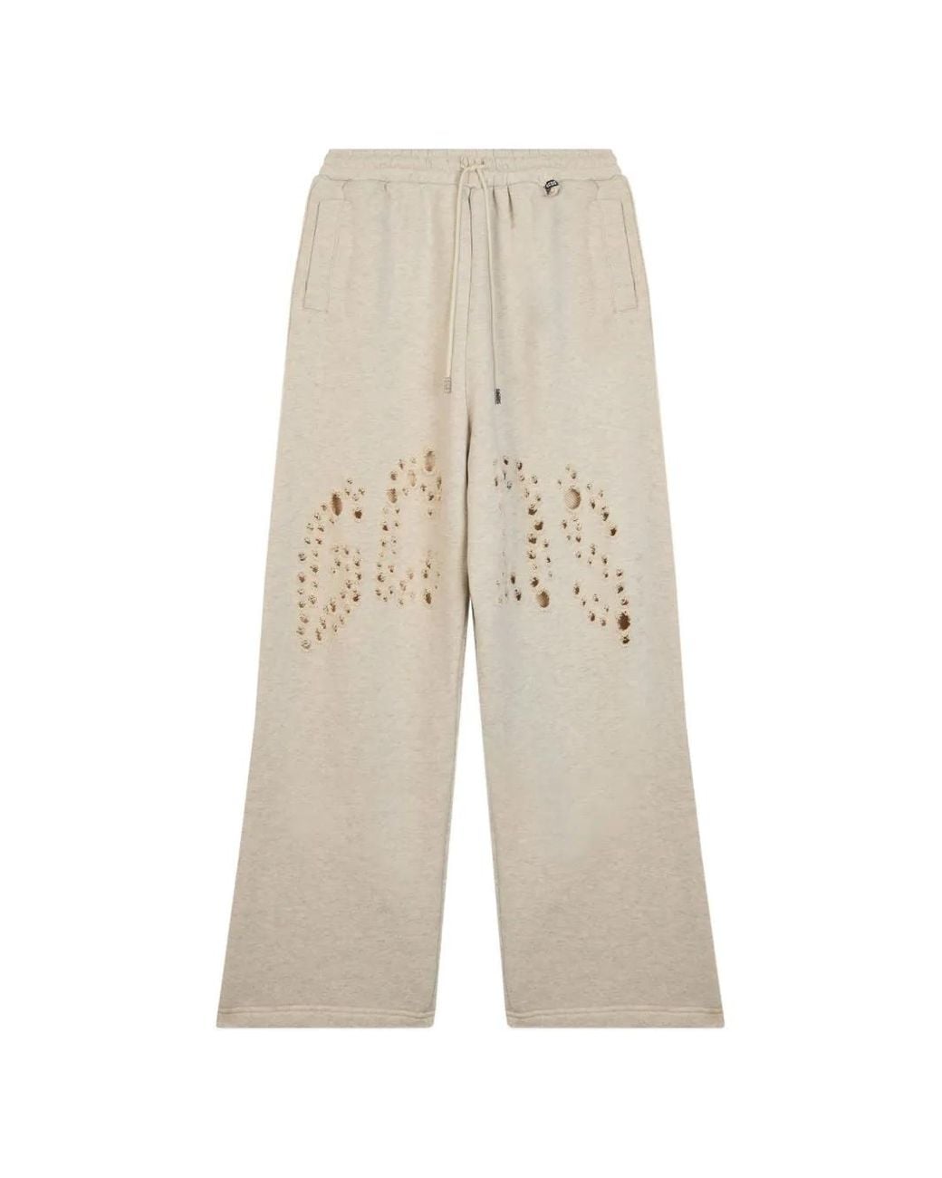 Gcds White Logo-Perforated Laser-Cut Track Pants for men