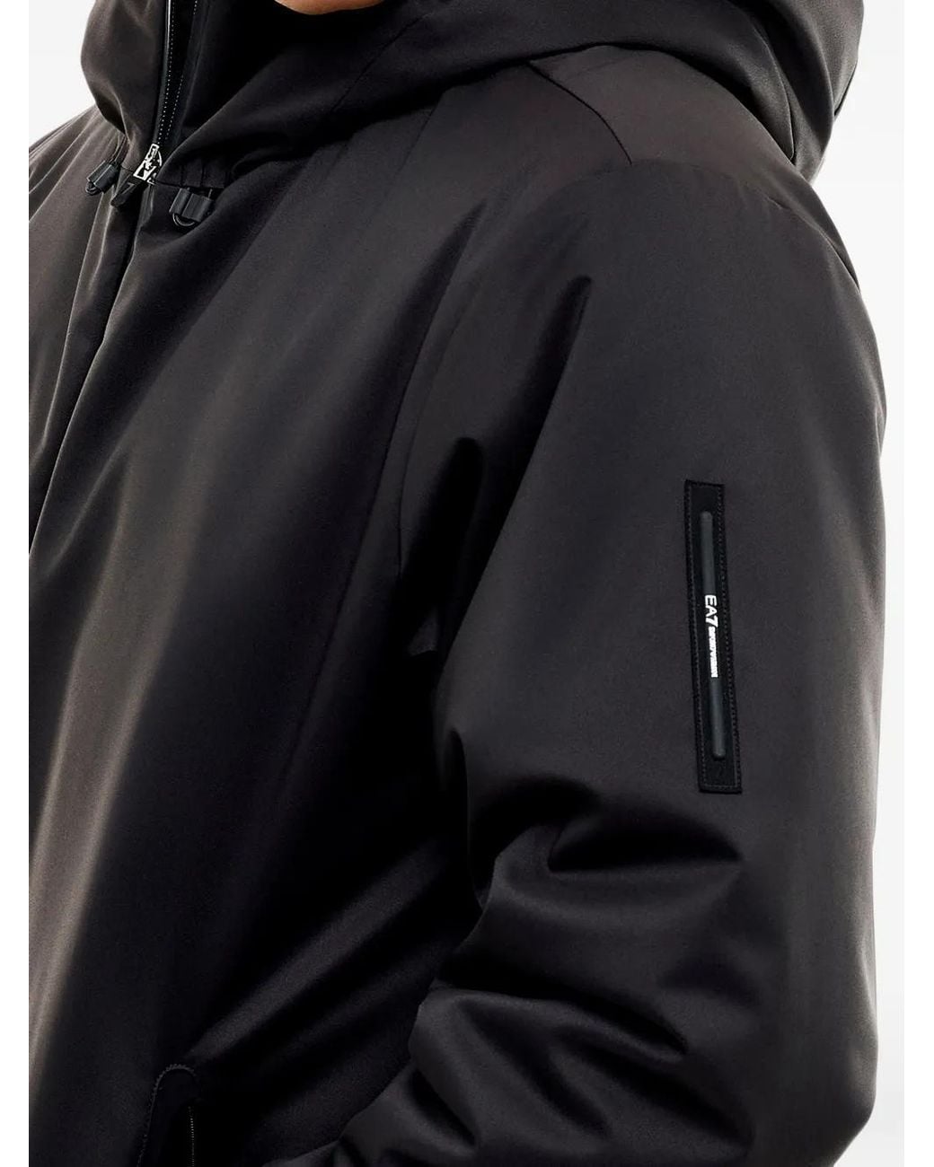 EA7 Blue Hooded Zip-Up Coat for men