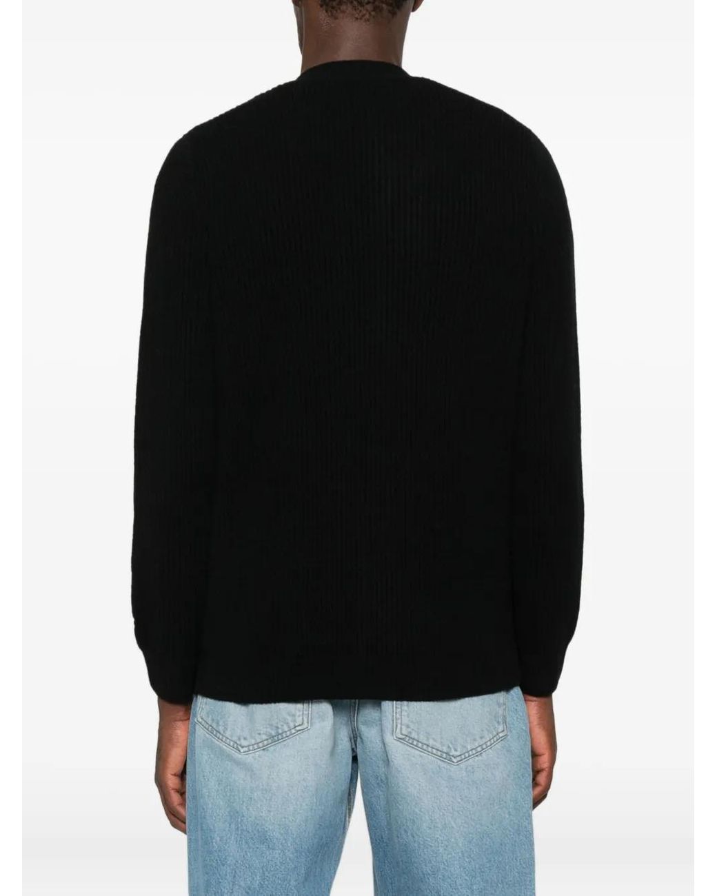 Mc2 Saint Barth Black Wool Cardigan for men