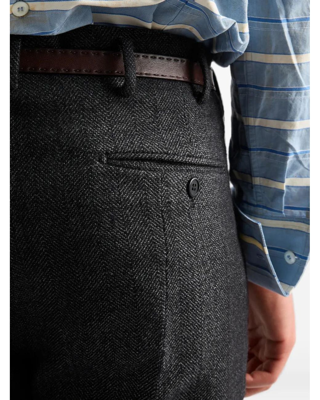 Prada Black Wool Trousers for men
