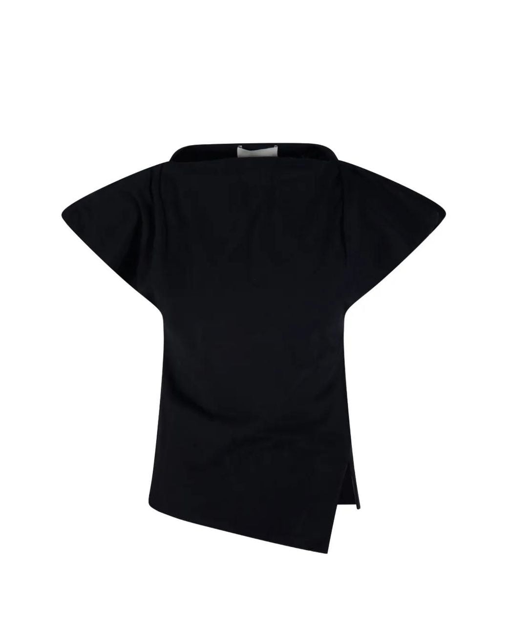 Isabel Marant Black Sebani Asymmetric-Hem T-Shirt
