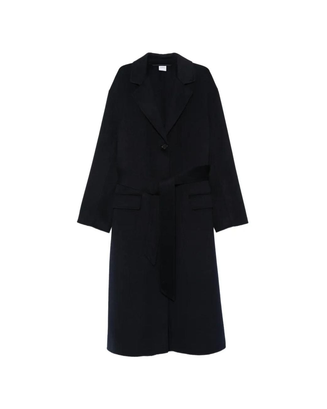 Aspesi Black Belted Notch-Lapel Coat