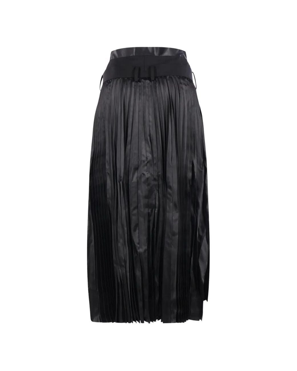 Junya Watanabe Black Belt-Loop Pleated-Panel Trousers