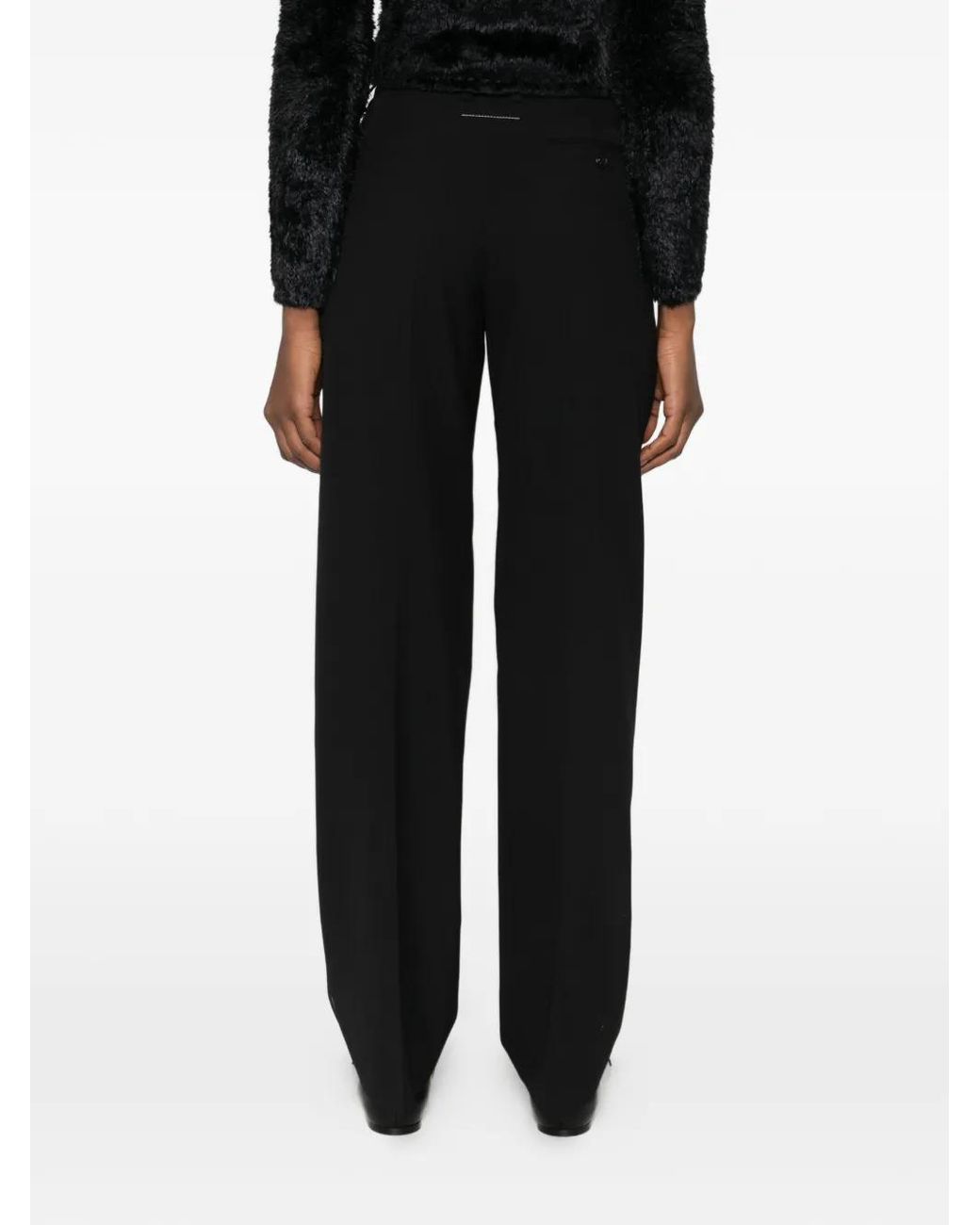 MM6 by Maison Margiela Black Pleat-Detail Trousers