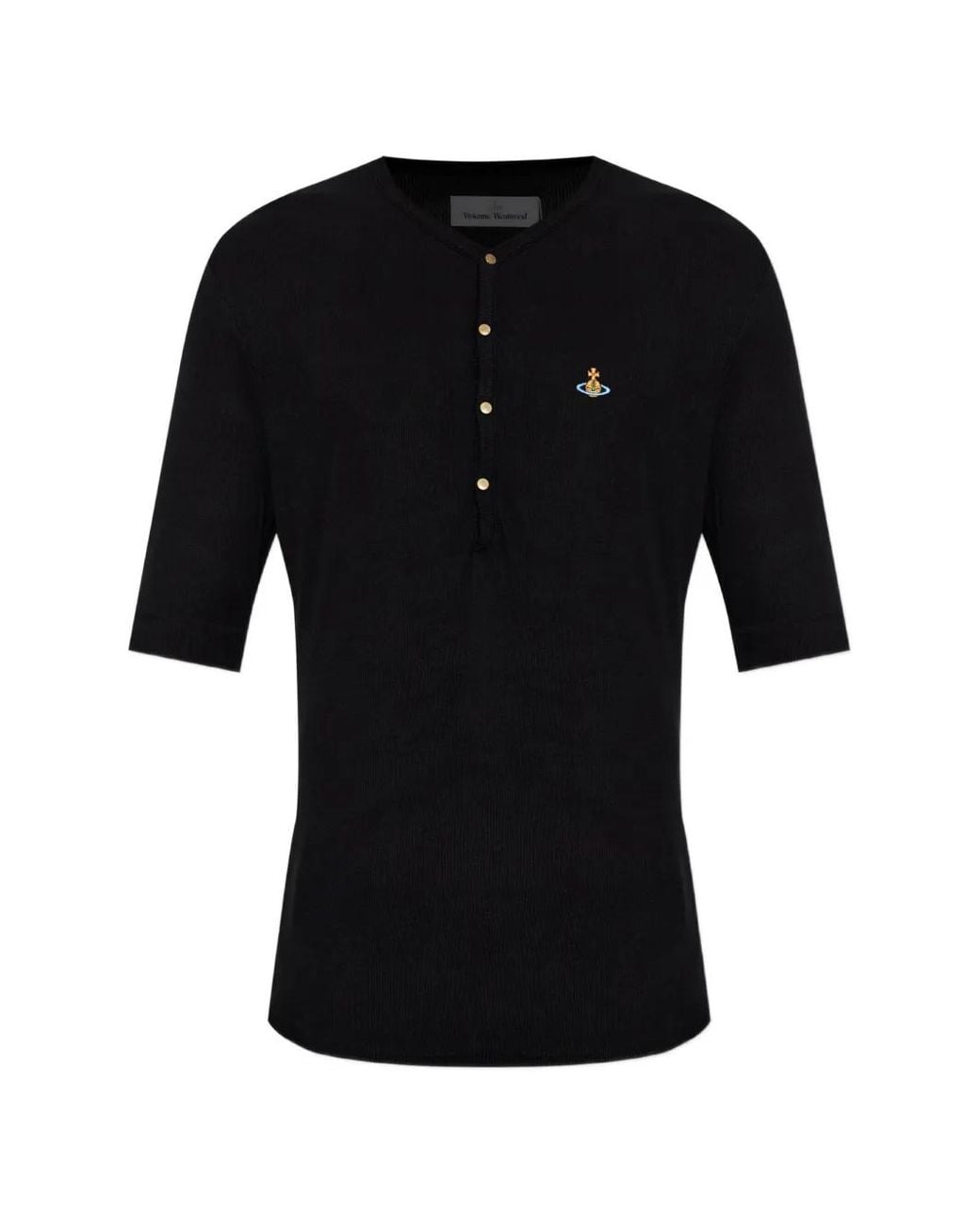 Vivienne Westwood Black Sailor Henley T-Shirt for men