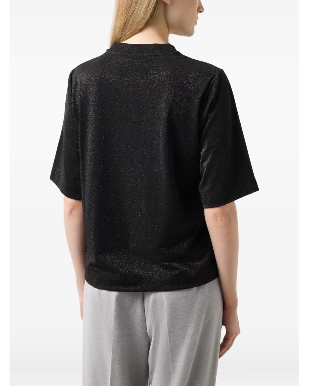 Bogner Black Dorothy Shimmer-Effect T-Shirt