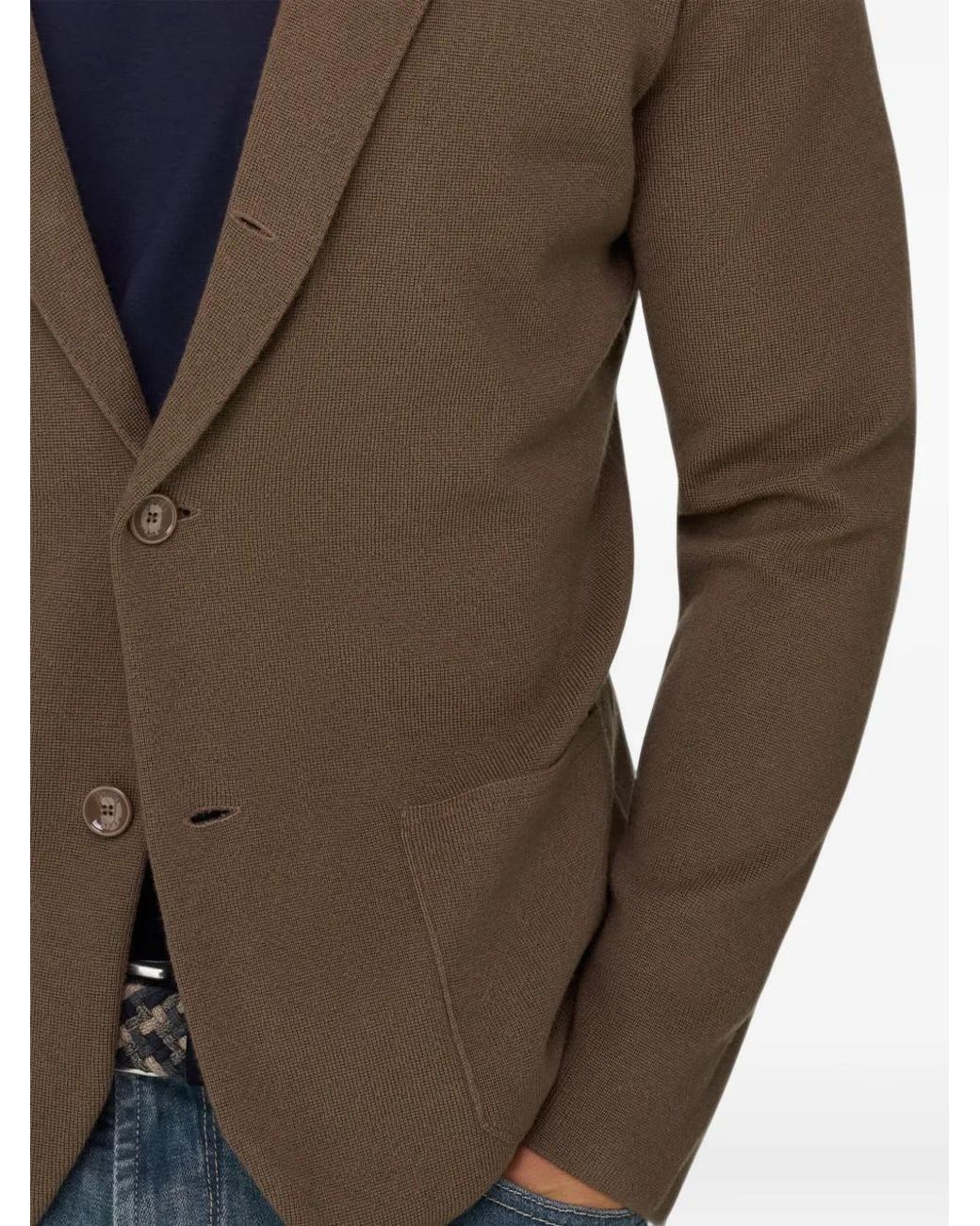 Boggi Brown Veste En Laine Mérinos Extra Fine for men