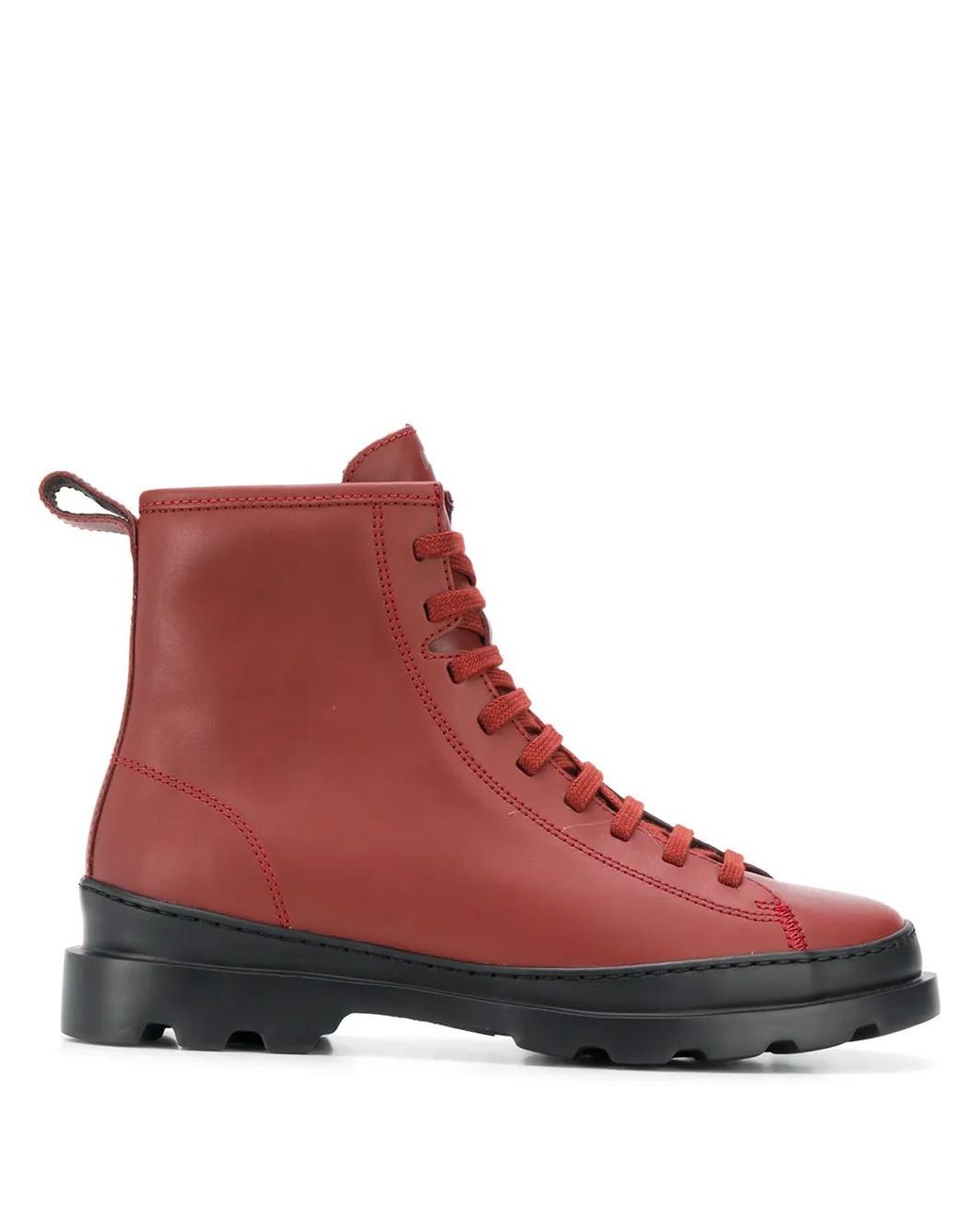 Camper Red Brutus Lace-Up Boots