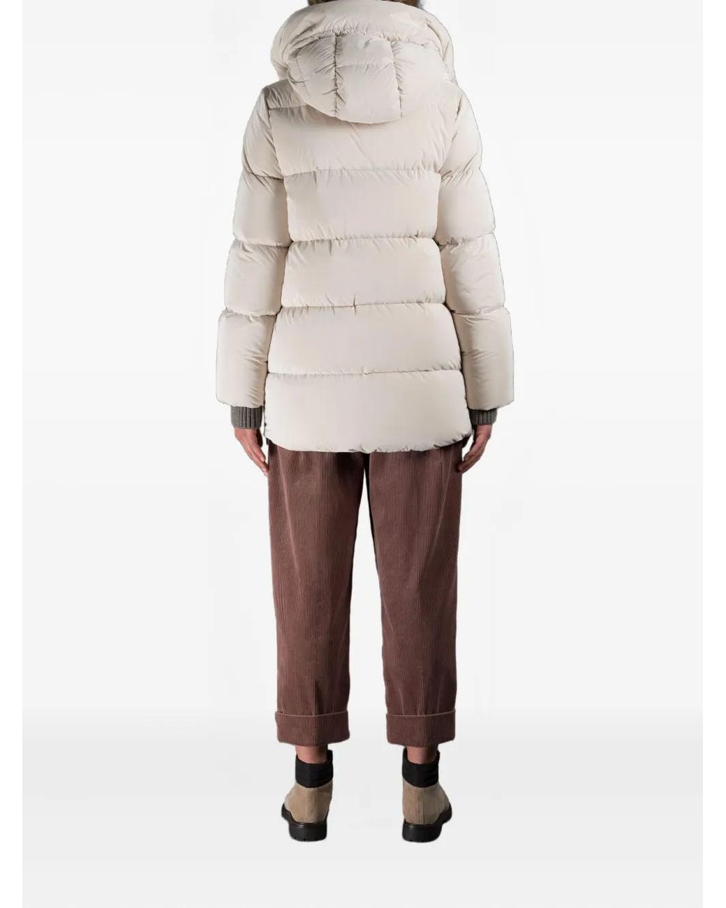 Moorer Gray Quilted Hooded Jacket
