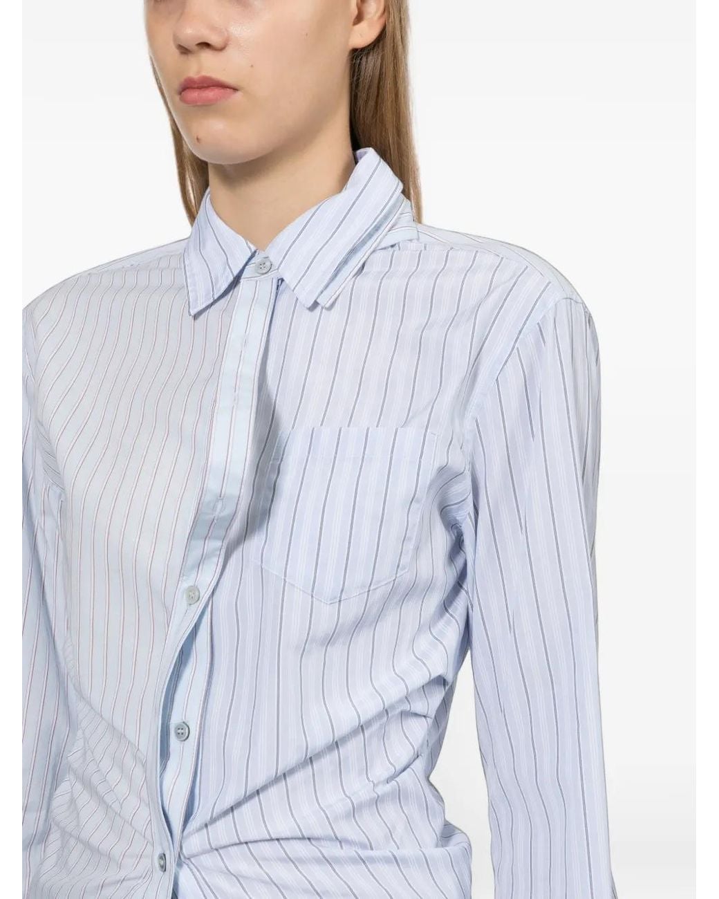 ANDERSSON BELL White Split-Stripe Contour Shirt