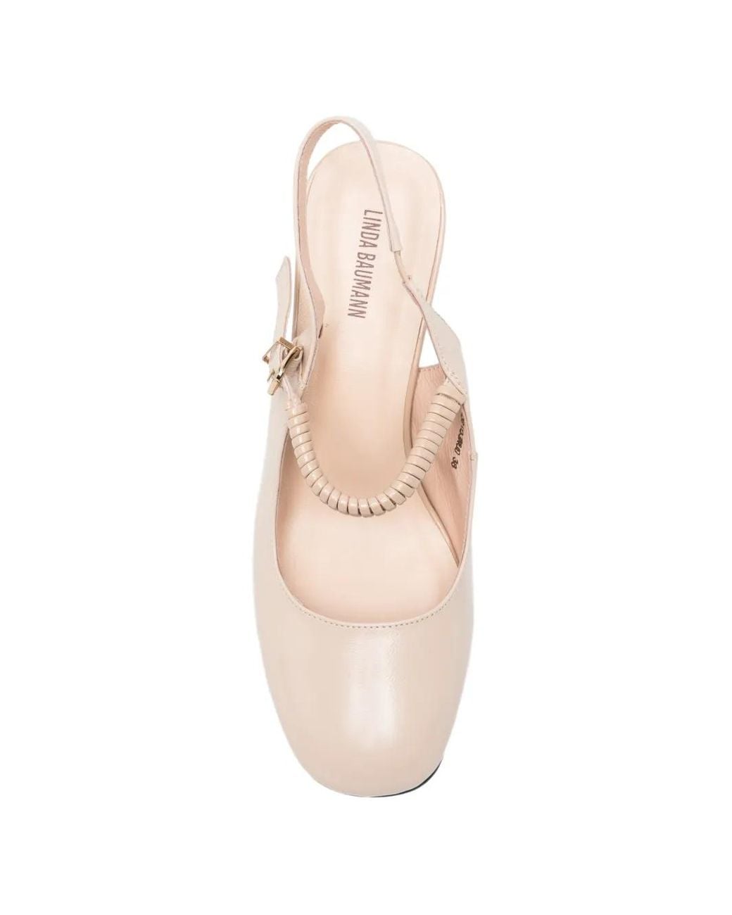 Linda Baumann Natural Buckle-Fastening Slingback Heeled Pumps