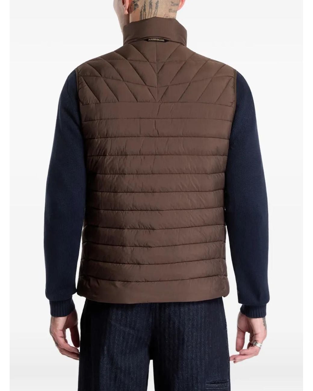 Napapijri Brown Lapaz Quilted Gilet for men