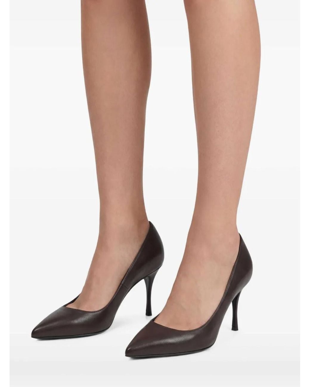 Sergio Rossi Black Pointed-Toe Leather Pumps
