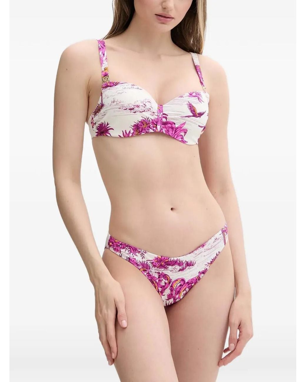 Chantelle Pink Toile De Jouy-Print Bikini