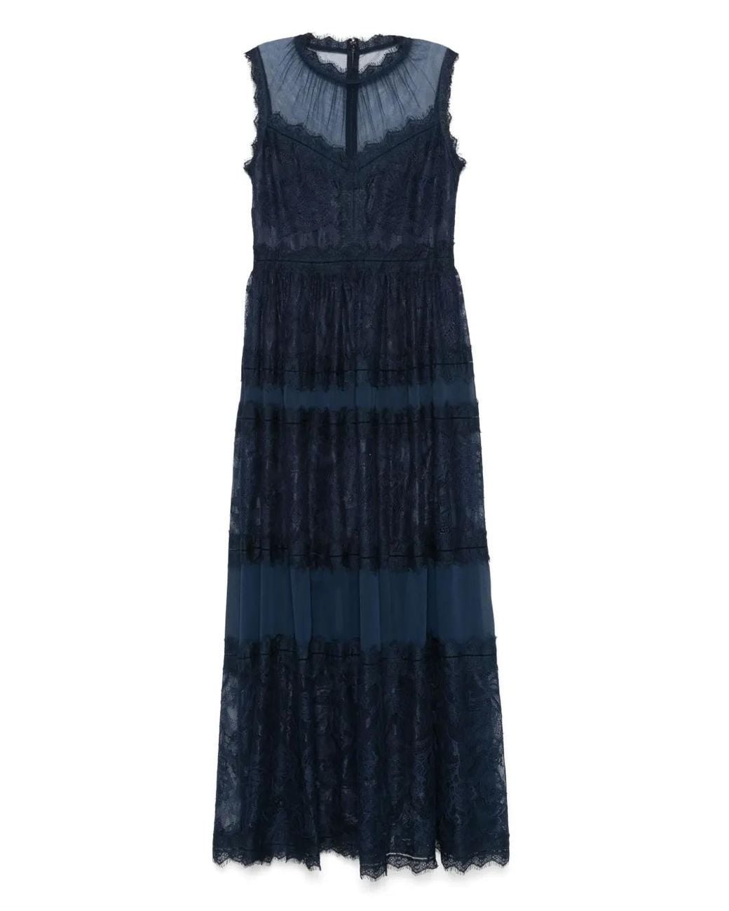 ERMANNO FIRENZE Blue Lace Maxi Dress