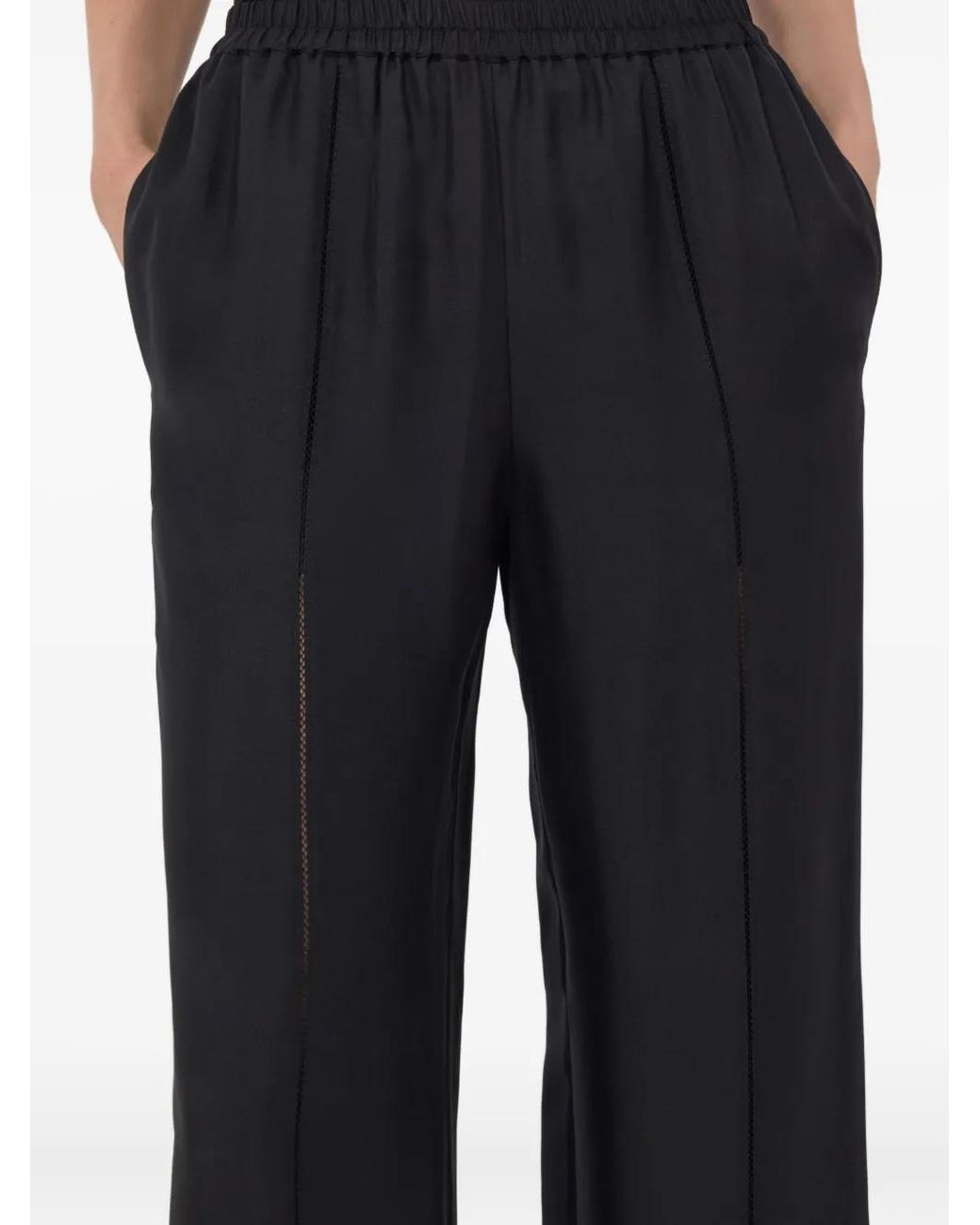 Loulou de Saison Black Lars Lace-Stitch Trousers