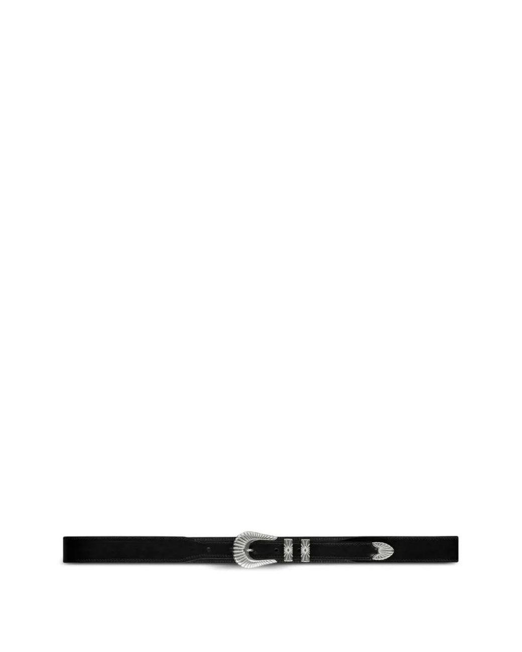 Fursac White Leather-Buckle Belt for men