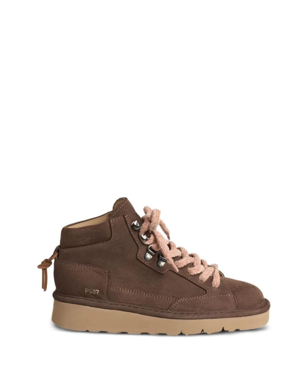 Pànchic Brown P007 Lace-Up Nubuck Leather Sneakers