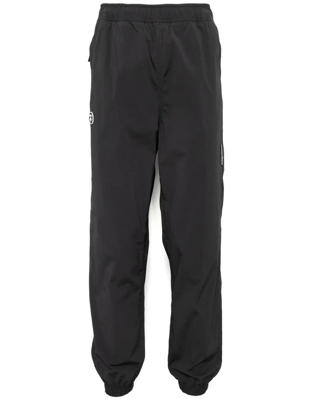 Aape By A Bathing Ape Black Logo-Patch Pants for men