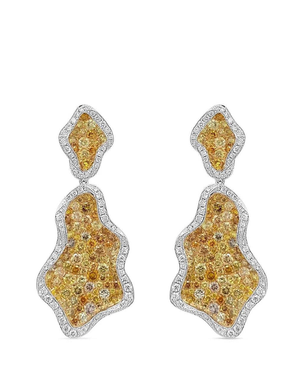 HYT Jewelry Metallic Asymmetric Diamond Earrings