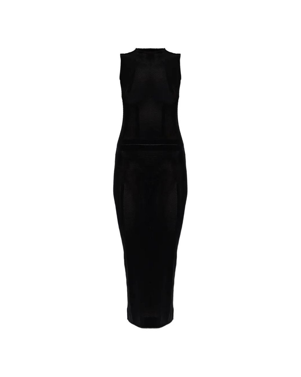 Issey Miyake Black Sleeveless Midi Dress