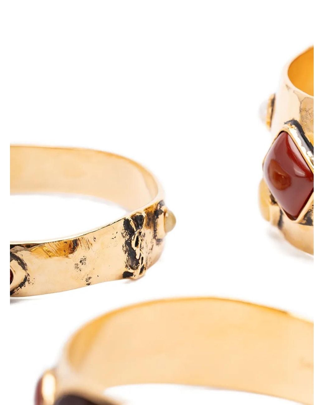 Set de tres pulseras Cassandre Cabochon Saint Laurent de color Metallic