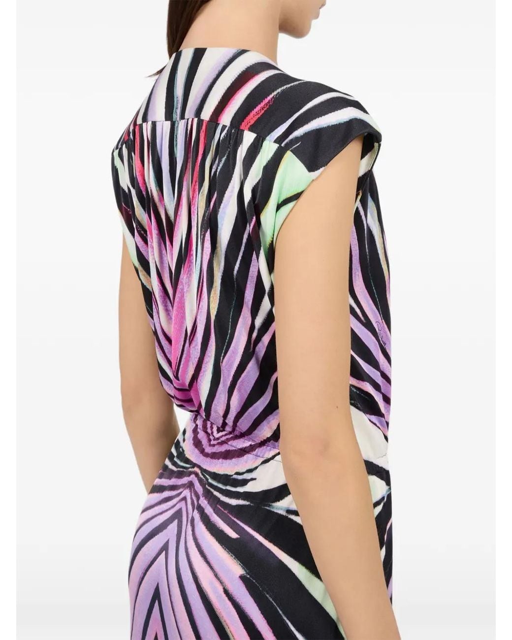 Roberto Cavalli White Ray Of Paradise Printed Maxi Dress