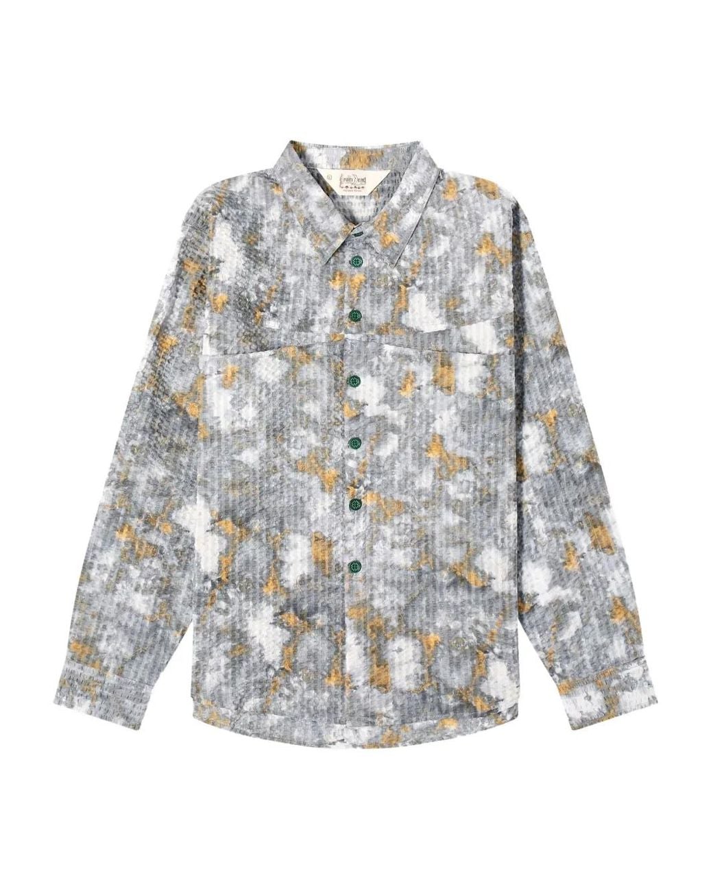 Camicia Distorted Heat di Brain Dead in White da Uomo