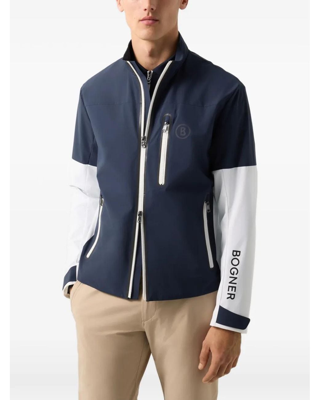 Bogner Blue Colour-Block Bolek Performance Jacket for men