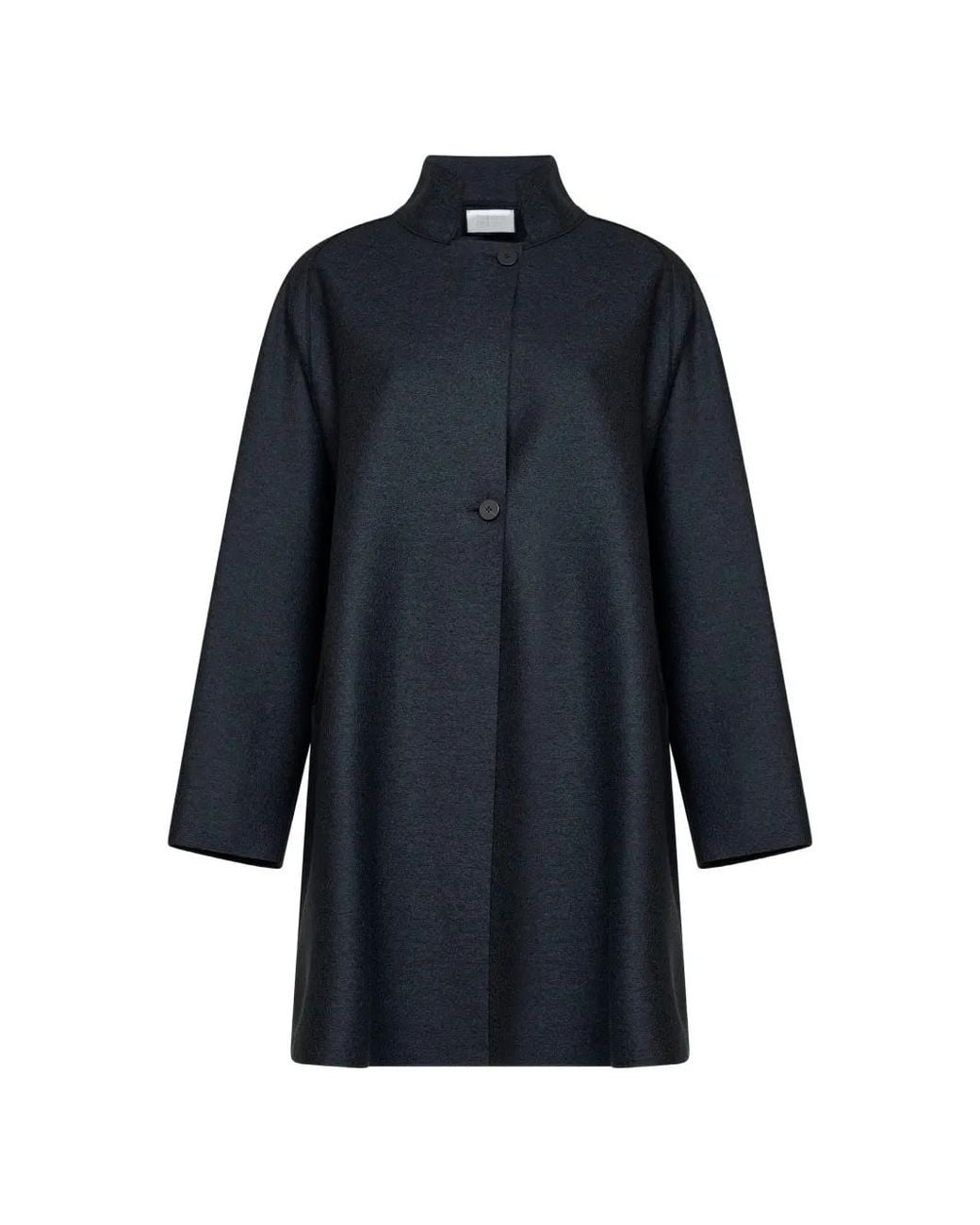 Harris Wharf London Blue Manteau À Manches Raglan Et Col Montant