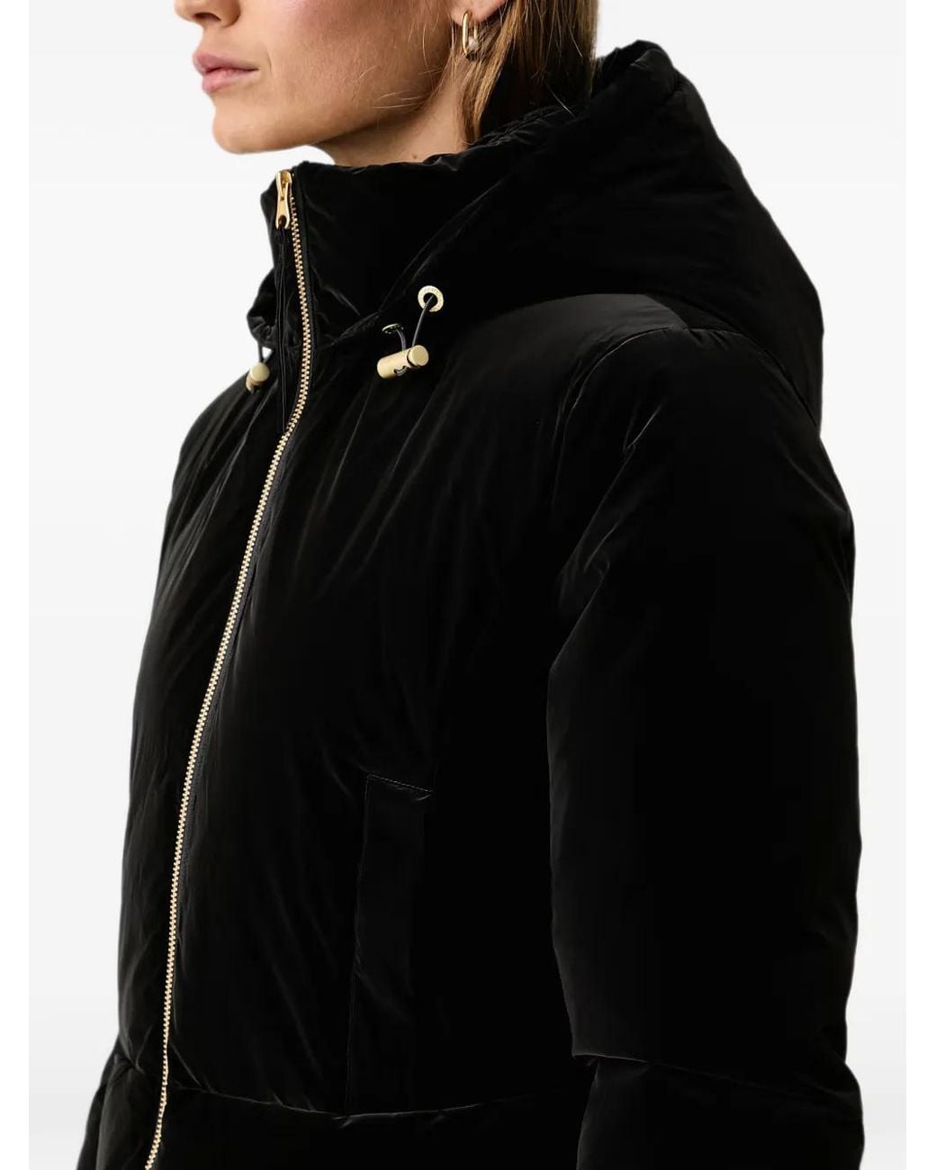 ARMANI EXCHANGE Black Velvet-Effect Hooded Jacket
