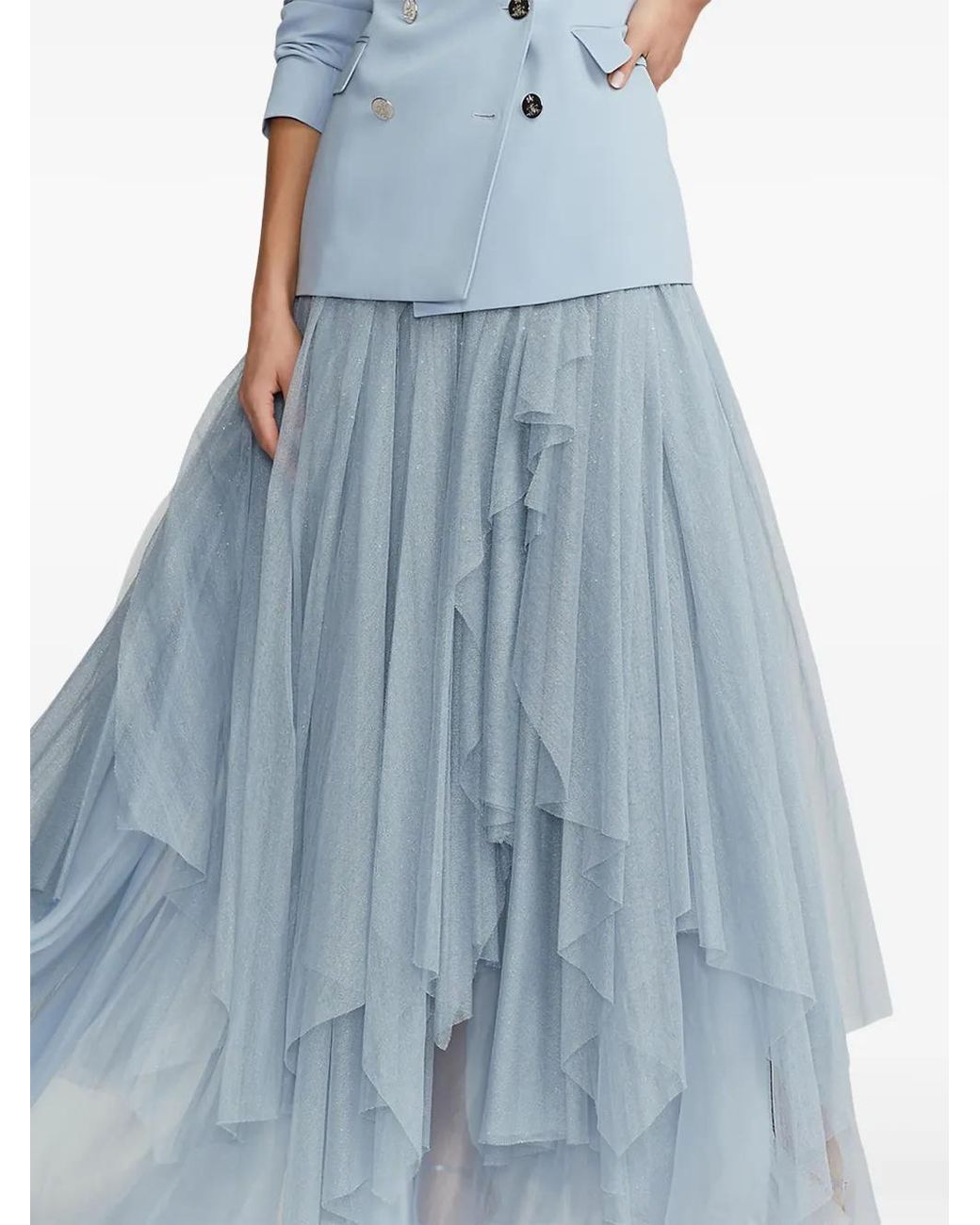 Ralph Lauren Blue Alvey Tulle Maxi Skirt