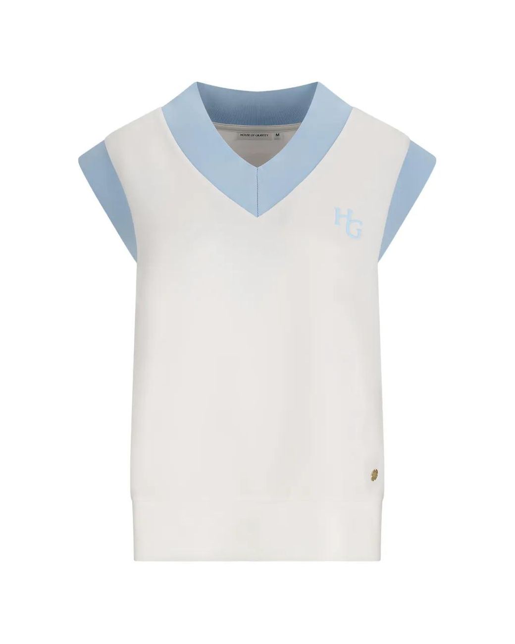 HOUSE OF GRAVITY Blue Spencer Logo-Embroidered Top