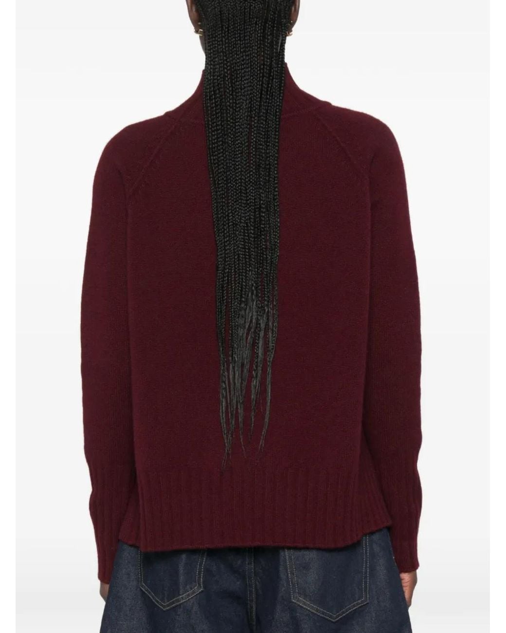 Be You Purple Ribbed-Knit High-Neck Sweater