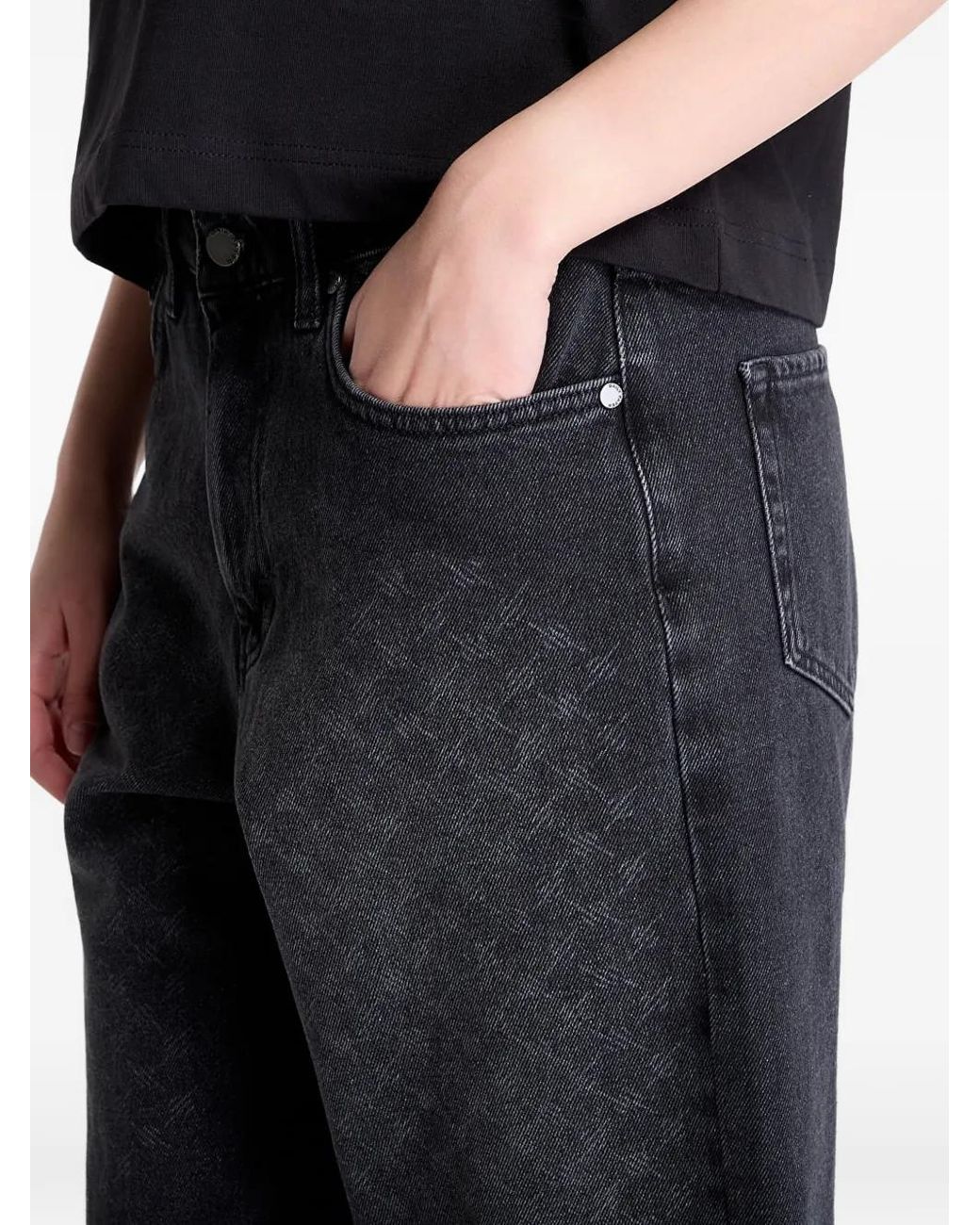 Daily Paper Black Monogram-Pattern Denim Shorts
