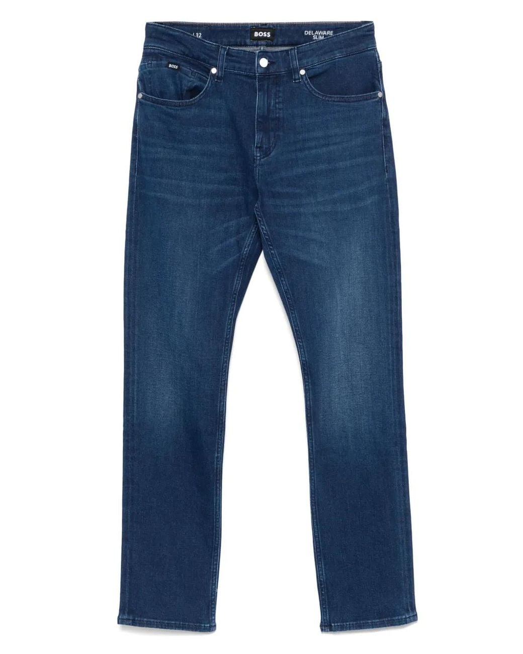 Boss Blue Stretch-Cotton Jeans for men