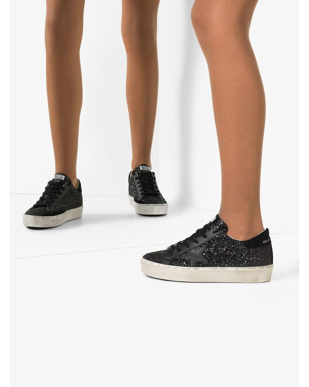 スニーカー BLACK LEATHER HI STAR SNEAKERS Golden Goose Hi Star low-top Flatform Sneakers | Black