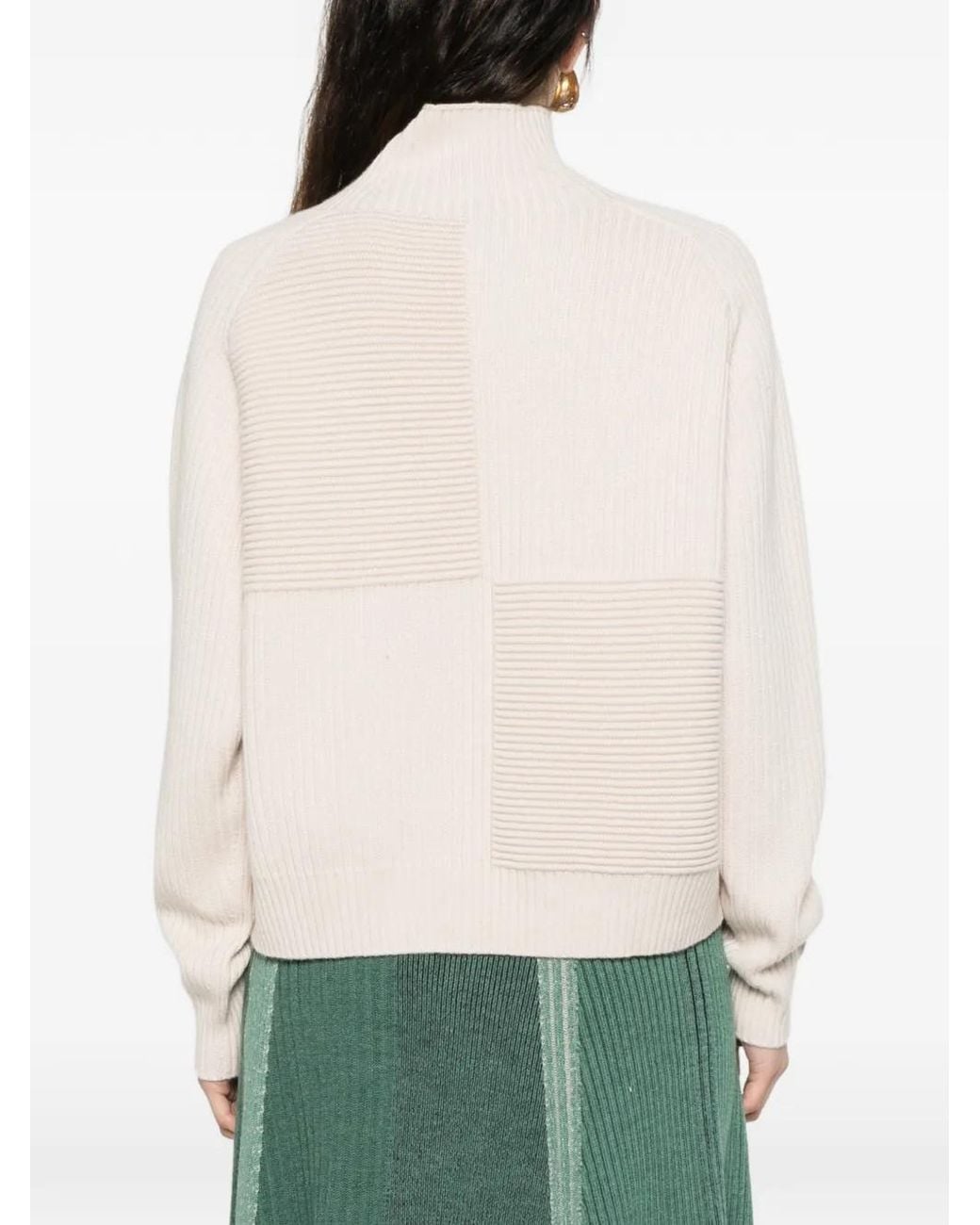 Bompard White Ottoman Ribbed Sweater