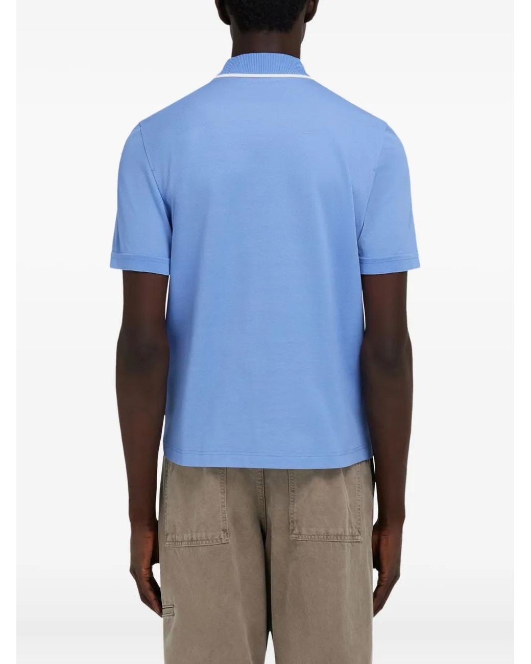 Ferragamo Hellblaues Collar Half Zip Sweater in Blue für Herren