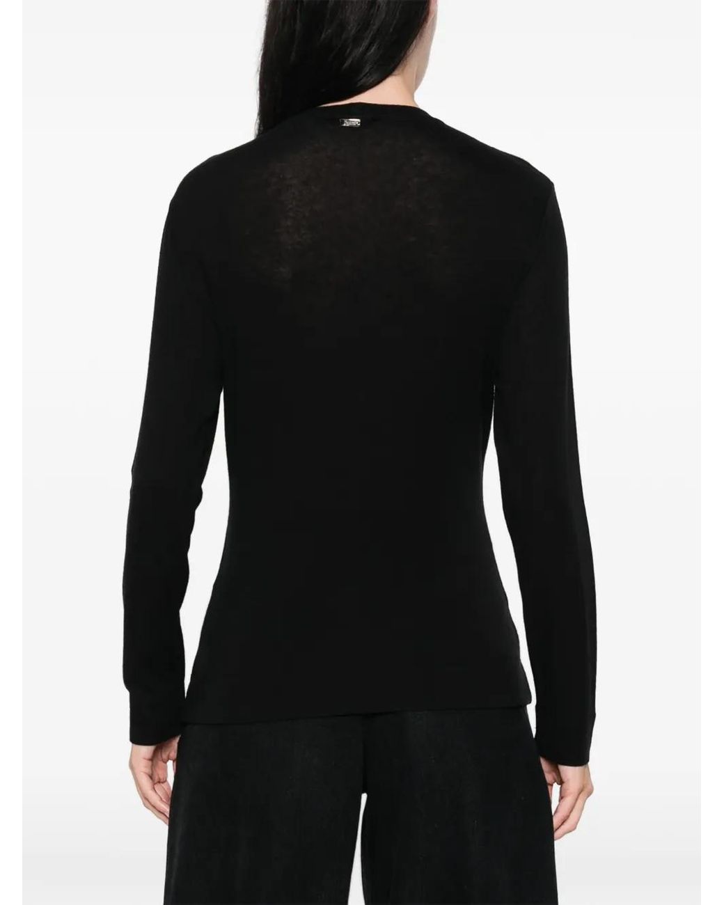 Herno Black Crew-Neck Long-Sleeve Sweater