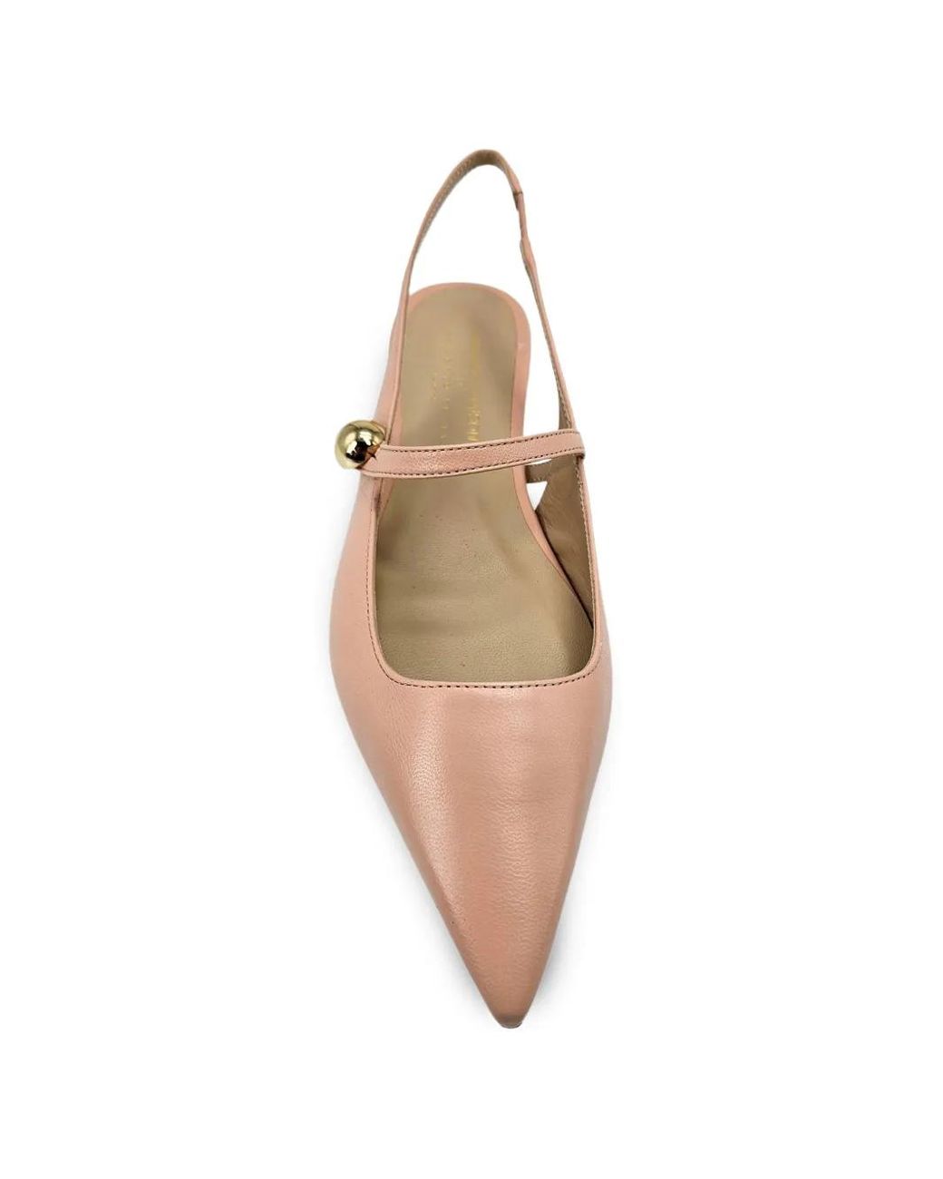 Madison Maison Natural Binta Pointed Leather Slingback Pumps