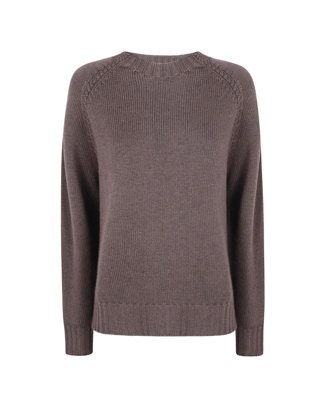 Rossopuro Brown Raglan-Sleeve Knitted Knit