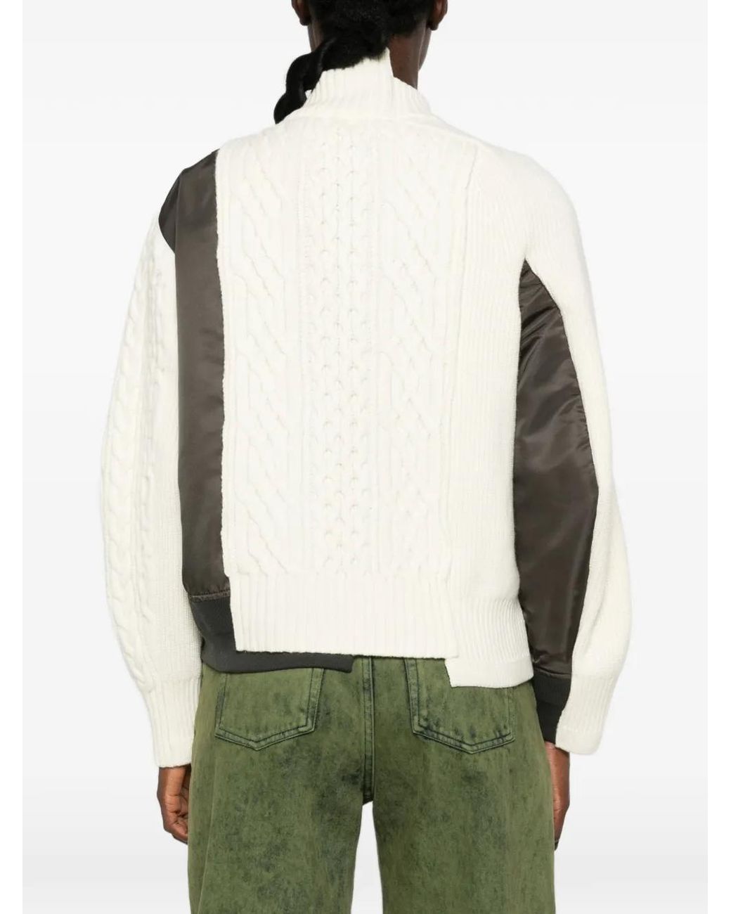 Sacai Natural Hybrid Cable-Knit Jacket